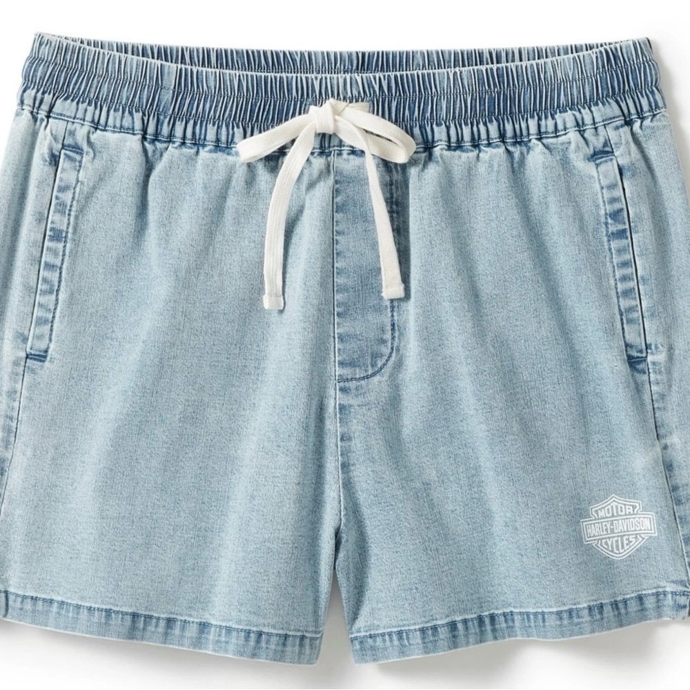 Harley-Davidson Light Blue Denim Athletic Shorts
